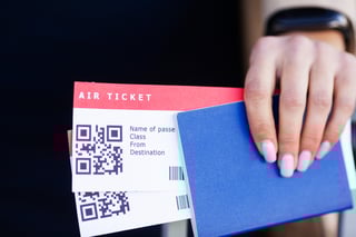 Close Up Two Air Ticket In Abroad Passport Near Airport