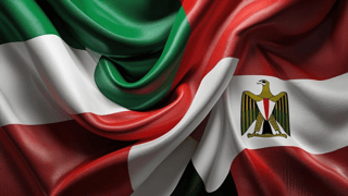 Egypt and Italy flags together