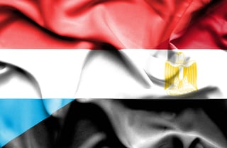 Luxembourg and Egypt flags combined