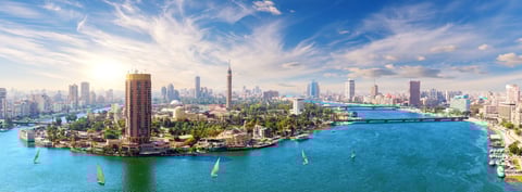 Горизонт Каира вдоль реки Нил