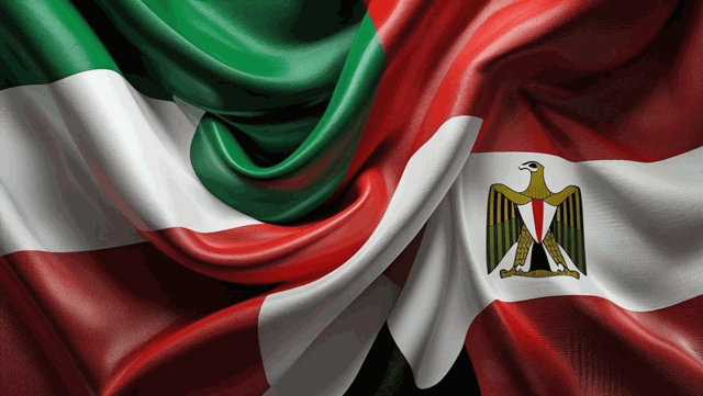 Egypt and Italy flags together