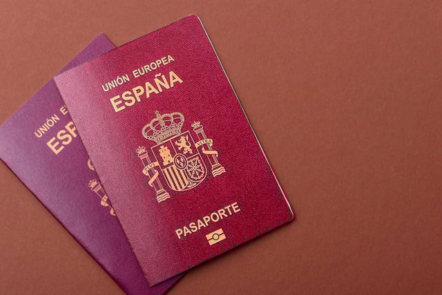 Spain Passport For Traveling Flying And Doing Business