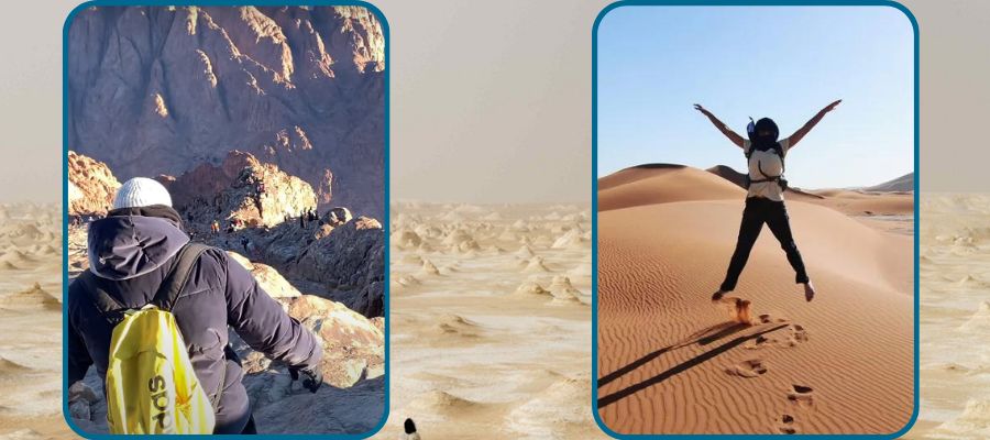 المشي لمسافات طويلة في صحراء جبل كاترين
