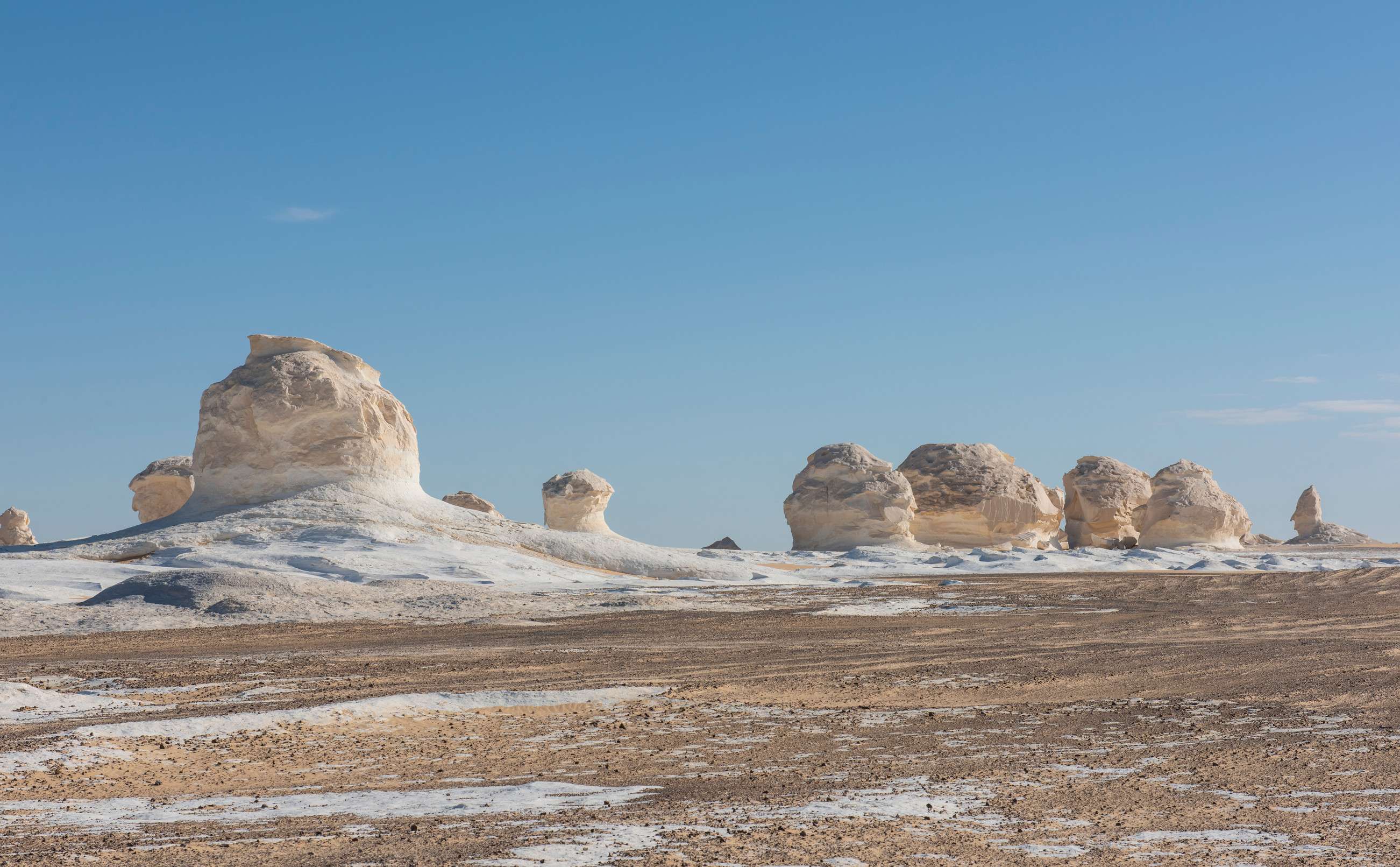 Landscape of western white desert in Egypt