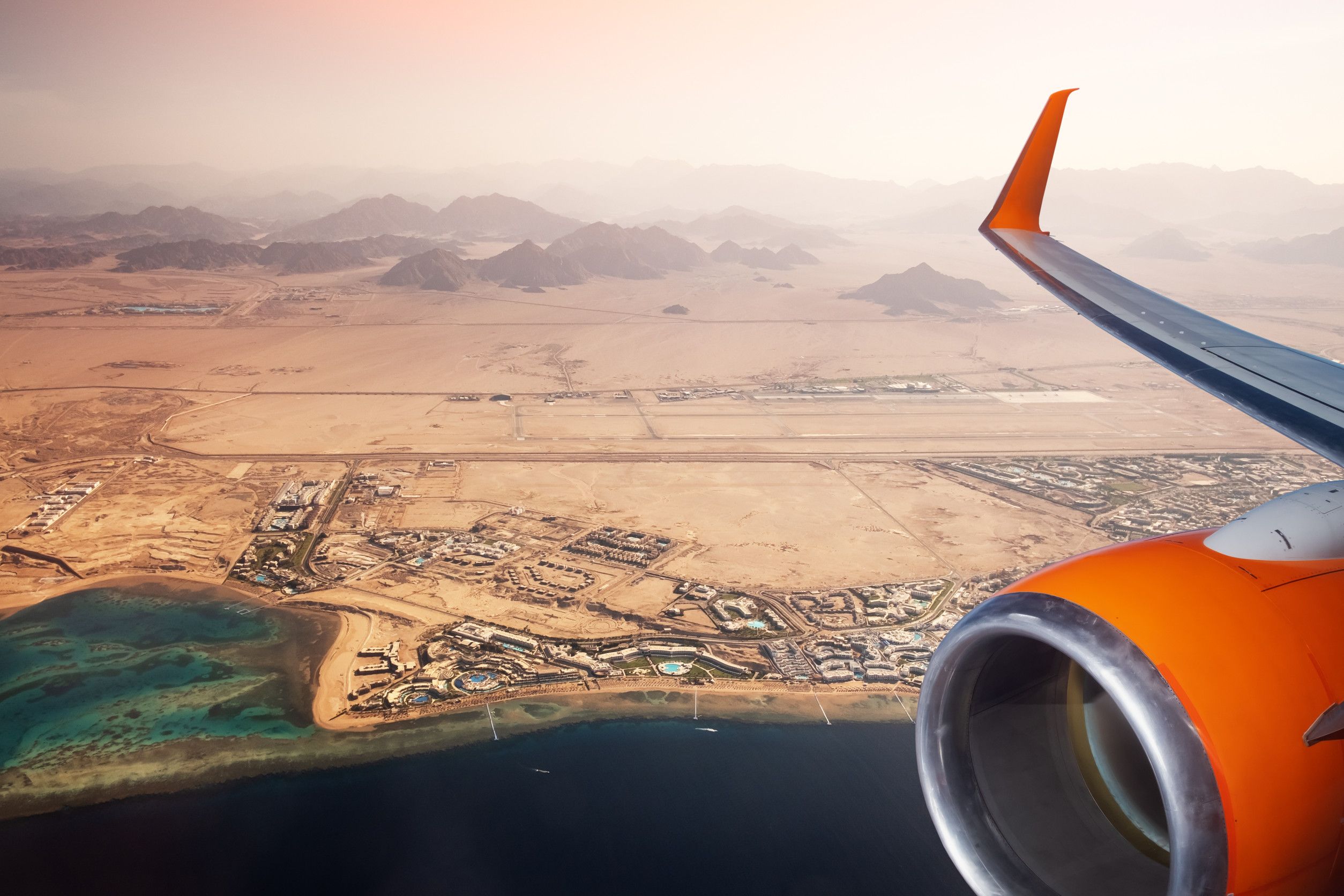 Plane over Egypt coast