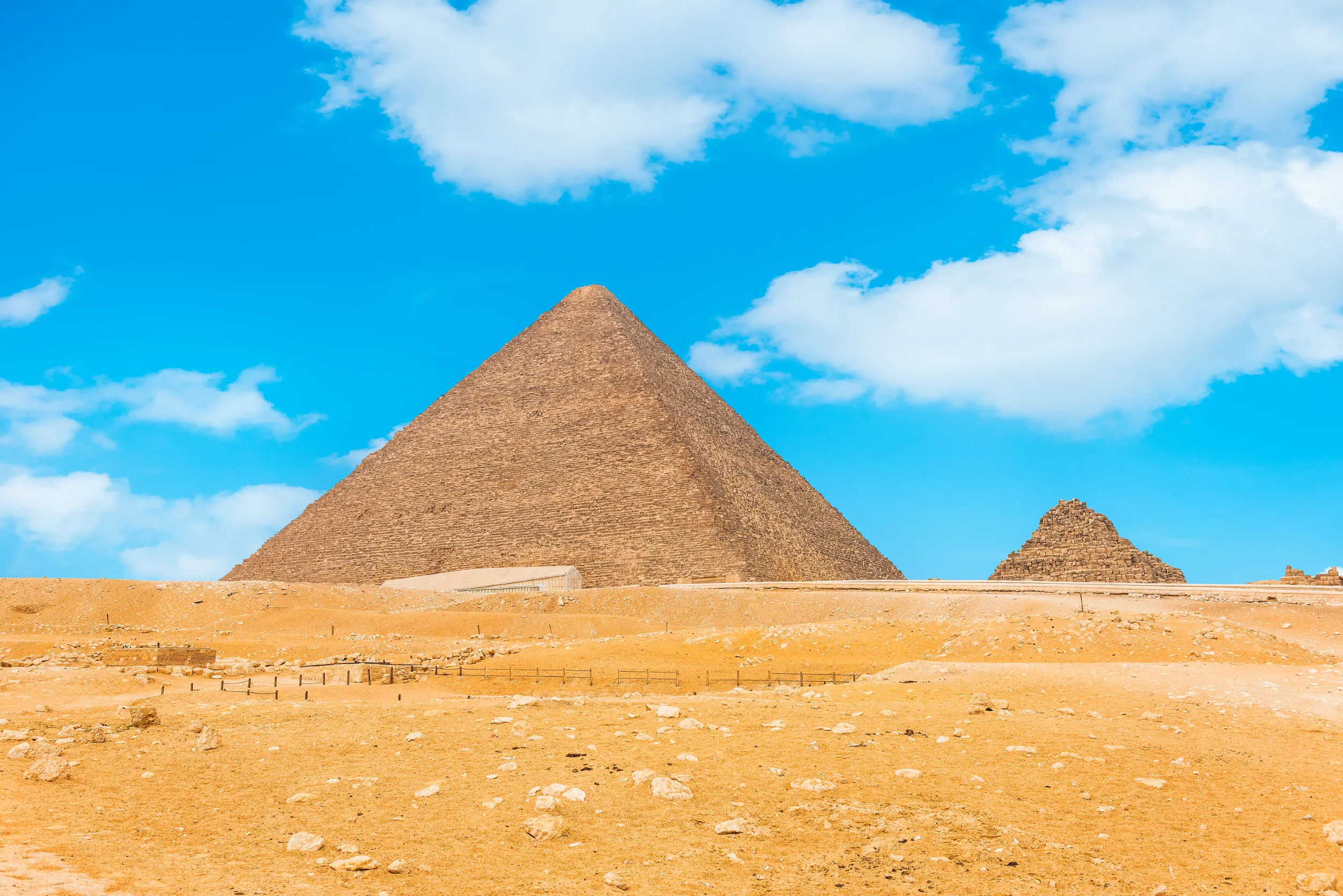 pyramids and blue sky