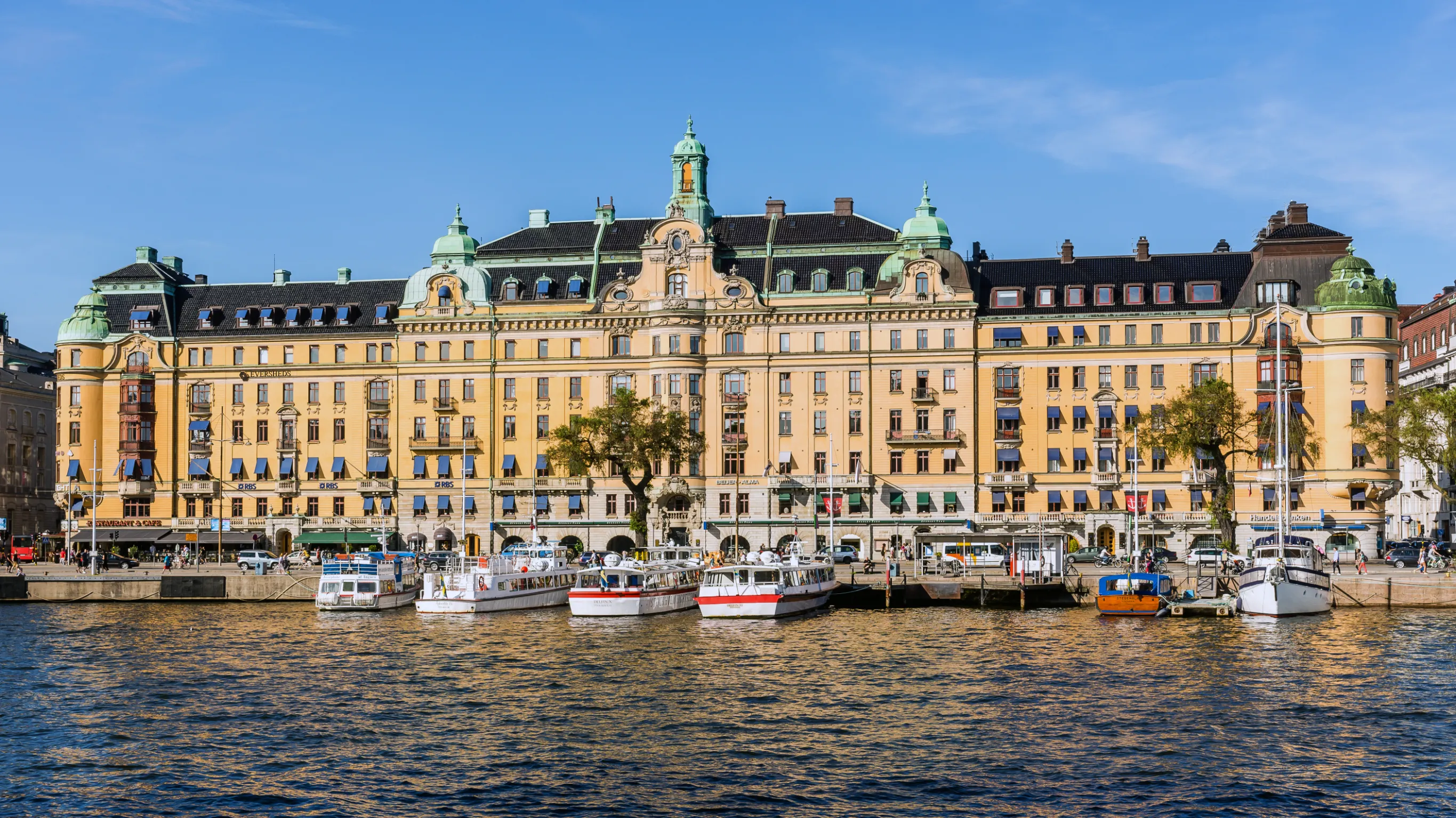 scenes from strandvagen a boulevard in ostermalm