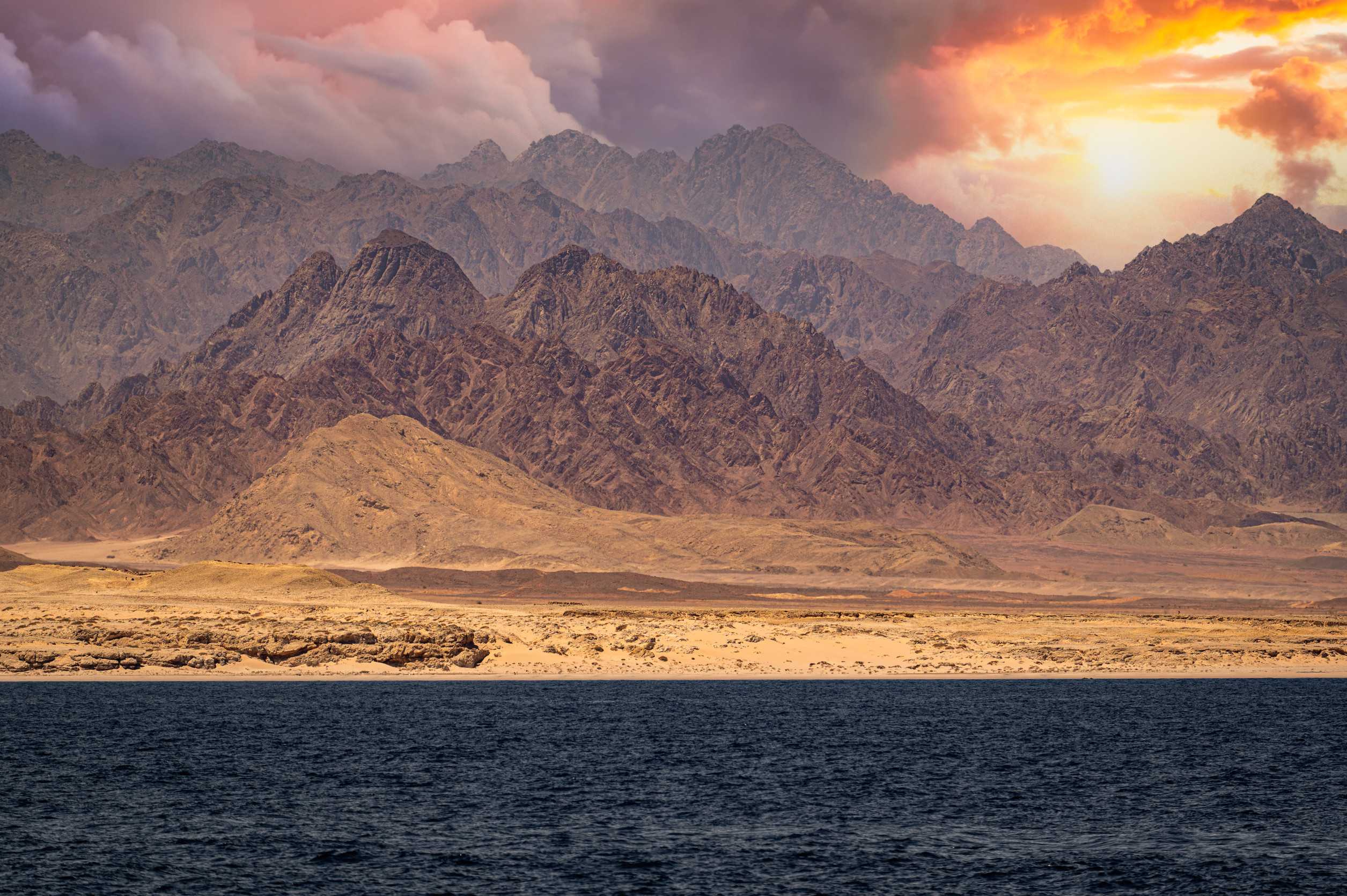 Sinai mountains on the red sea riviera