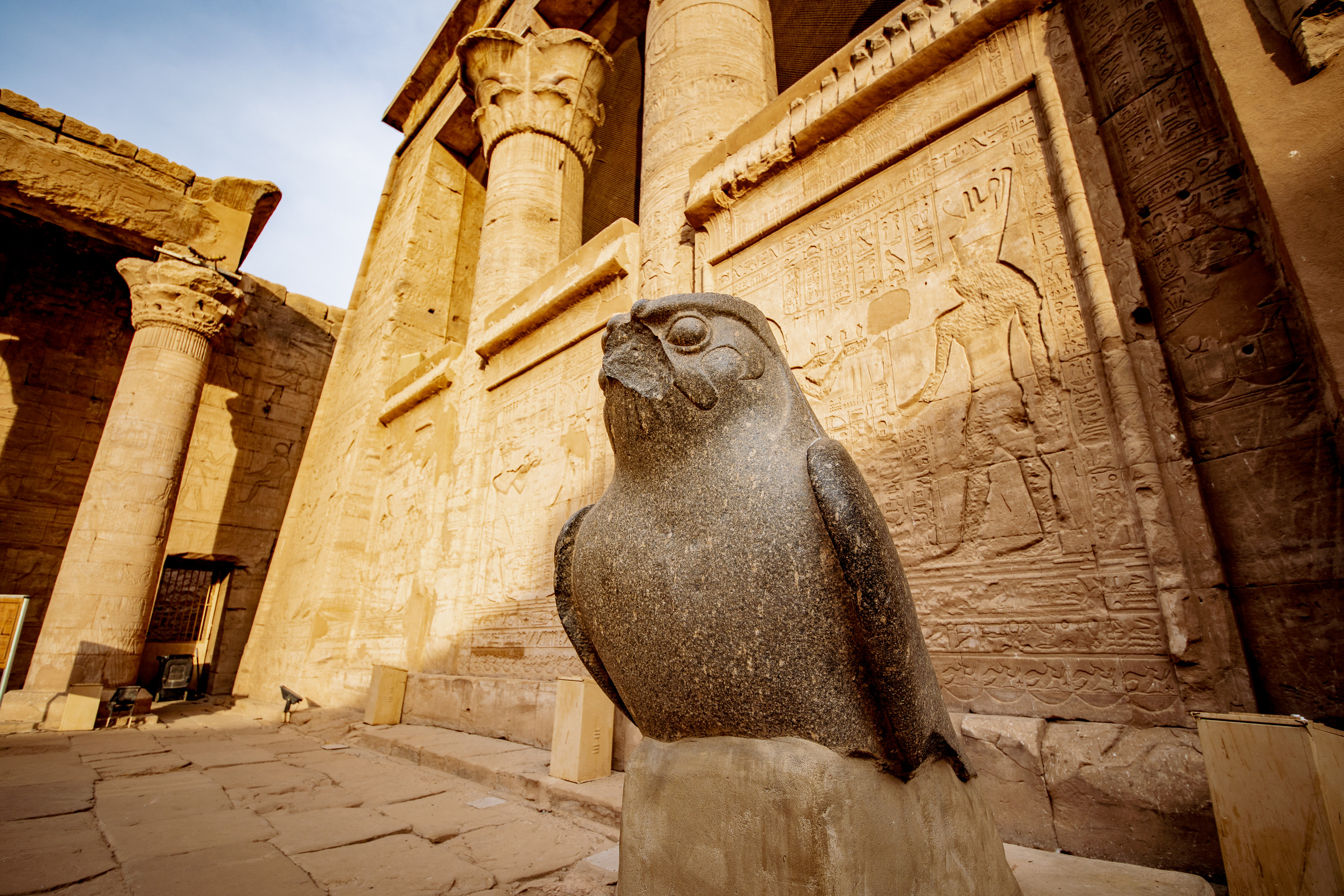 Statue of Horus falcon God at Temple