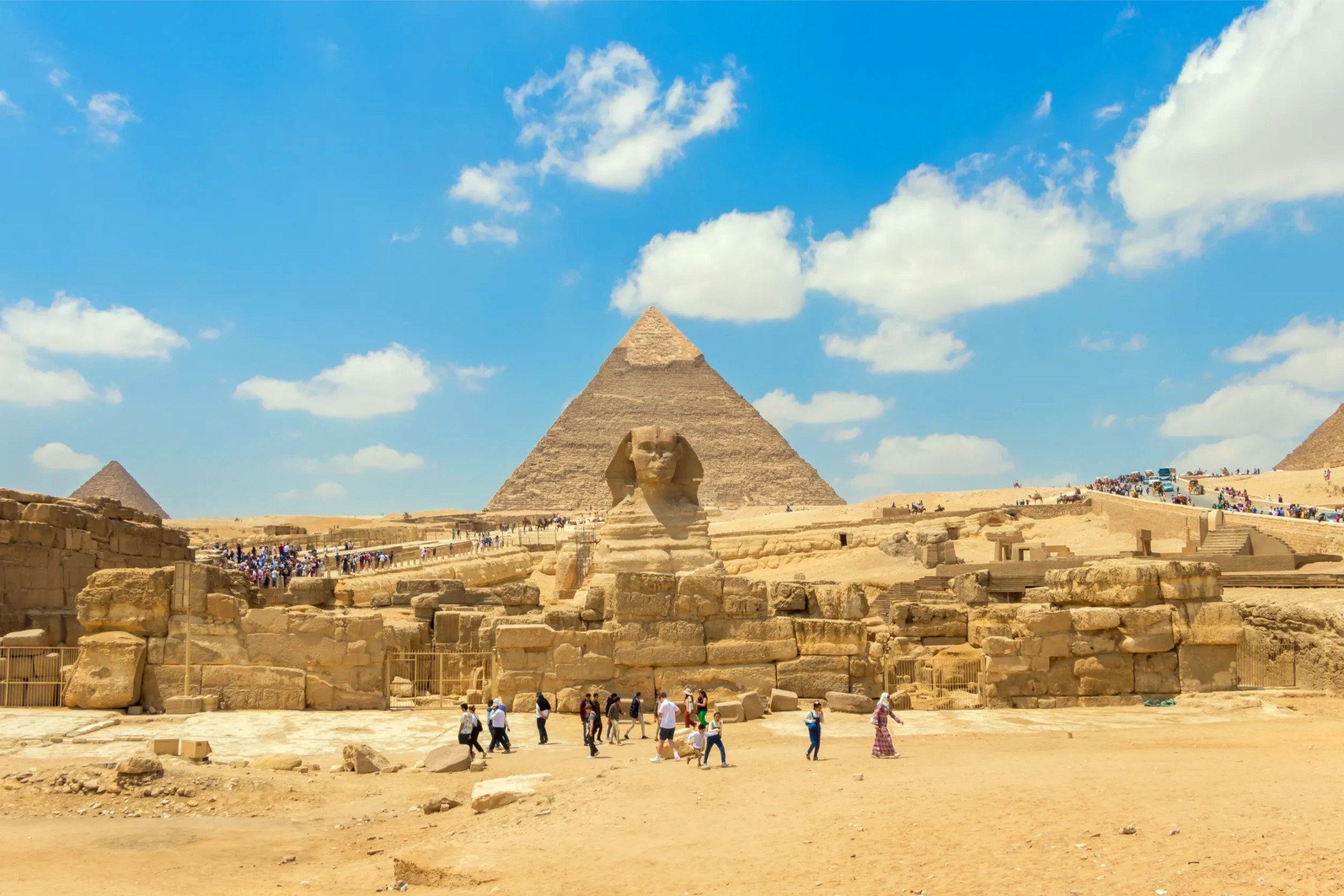 the world famous giza pyramids in cairo egypt